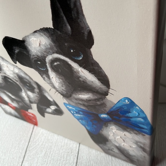 Canvas Painting Dalmatian & Pug Red & Blue Bow Ties [Best Friends] - Picture 4 of 5